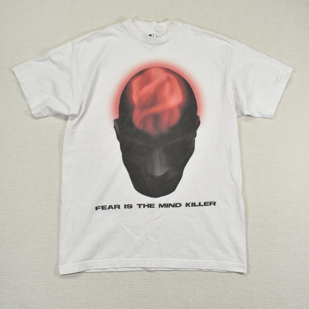 Dune Fear Is The Mind Killer T Shirt Mens Large White Graphic Sci Fi Movie Tee